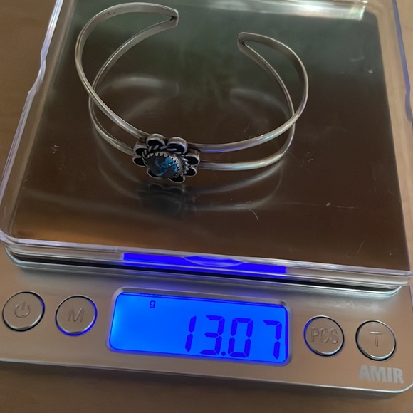 Old Pawn Bisbee Turquoise Sterling Cuff Signed - Picture 6 of 16